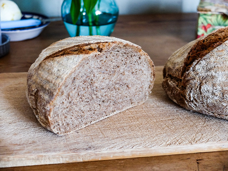 sourdough long fermented loaf crumb detail